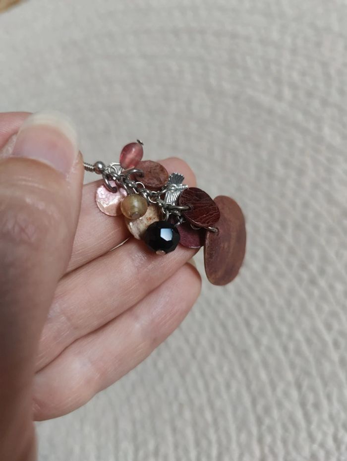 Boucles d'oreilles roses - photo numéro 4