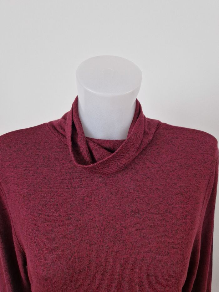 Pull fin col roulé bordeaux Mim - photo numéro 3