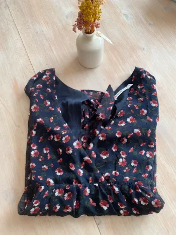 Blouse fleurie décolleté cache-coeur forme péplum La petite étoile - Taille 3 (40)