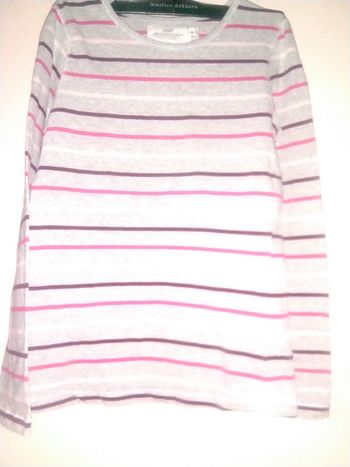 T-shirt gris lignée  longue manche