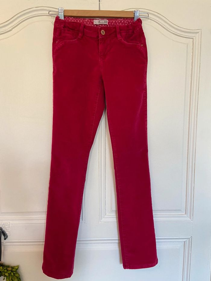 Slim en velours fuschia Okaïdi 12 ans - photo numéro 6