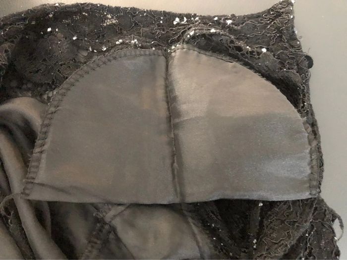 AN12:Haut en dentelle vintage noir chiné blanc T38/40 - photo numéro 9