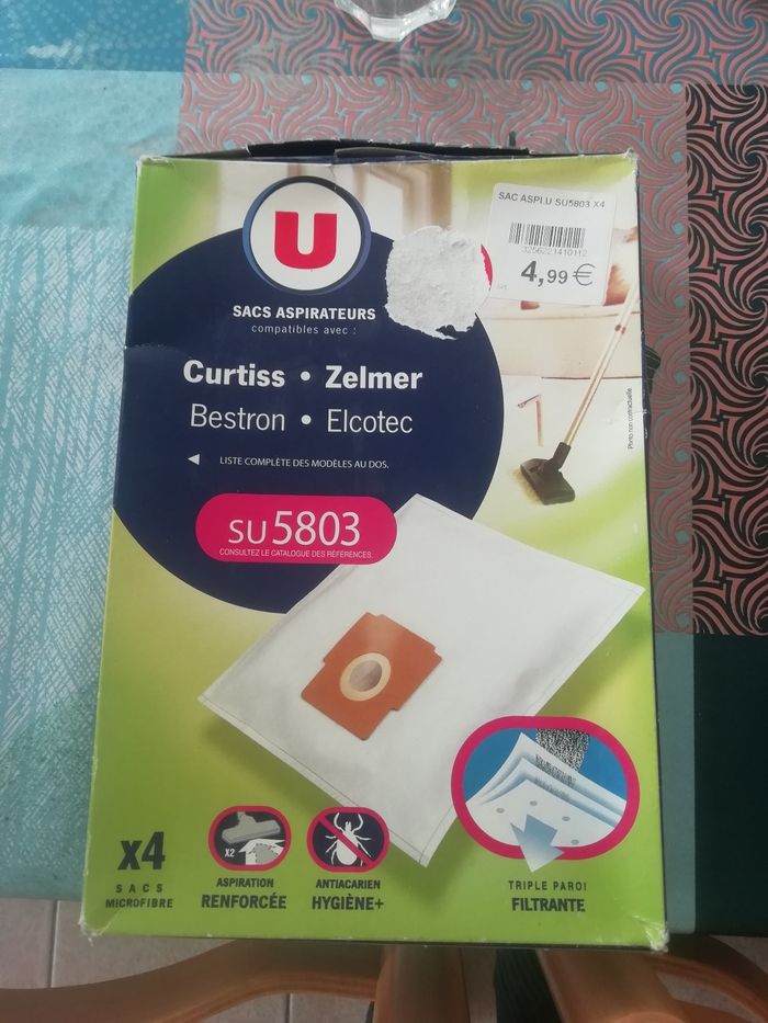 Sac aspirateur su 5803 compatible Curtiss zelmer, bestron, elcotec
