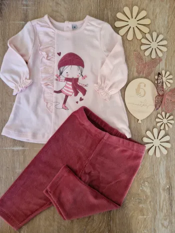 Ensemble t-shirt et legging rose bébé fille 6 mois