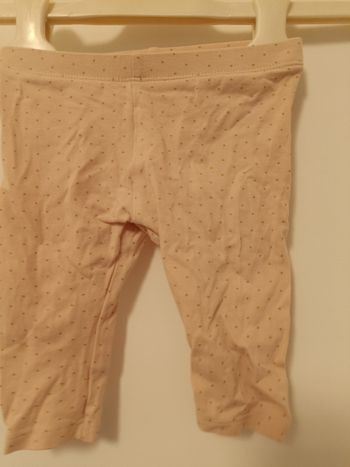 Legging rose pâle à pois dorés - Gémo - 12 mois