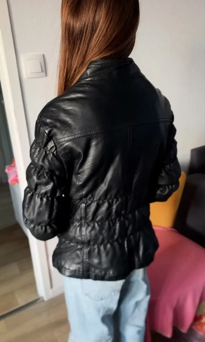 Blouson en similicuir noir fille - photo numéro 6
