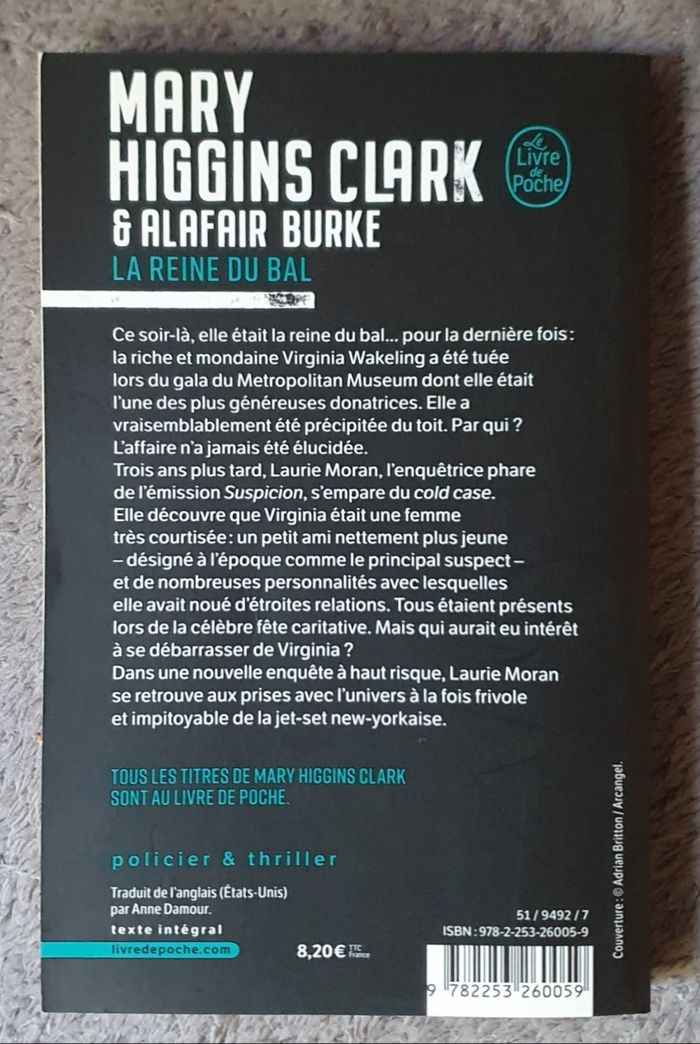 Roman Thriller, format poche "La Reine du Bal" / M. Higgins Clark - photo numéro 2