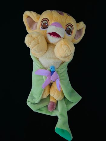 ❤️Peluche doudou roi lion simba couverture Disney Disneyland Paris