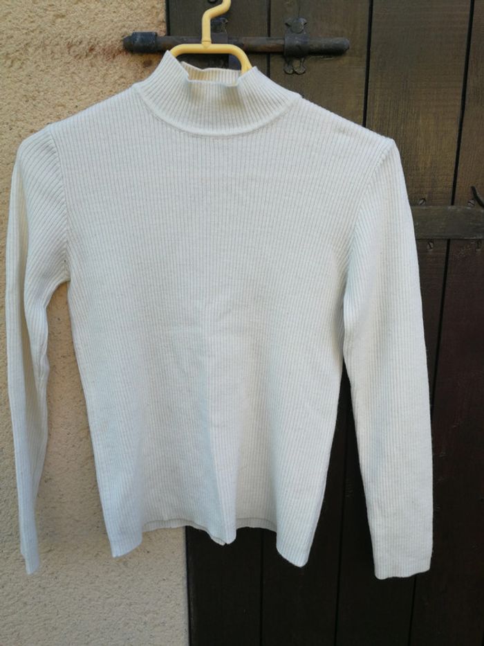 Pull écru en acrylique pour femme Daxon - photo numéro 4