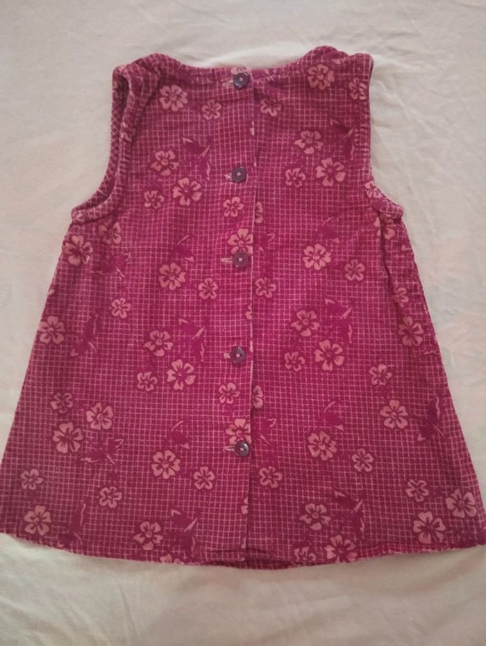 * Ensemble robe rouge motif fleur orange + collant T6M Baby TCF - photo numéro 6