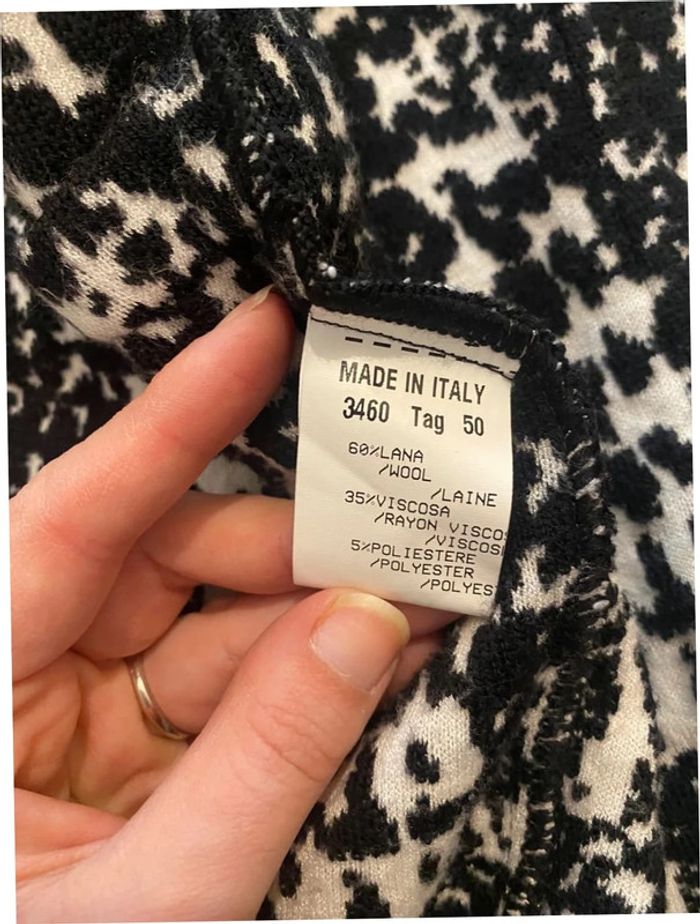 Veste en laine imprimé animal noire et blanc Stizzoli taille 50 (46 FR) - photo numéro 5