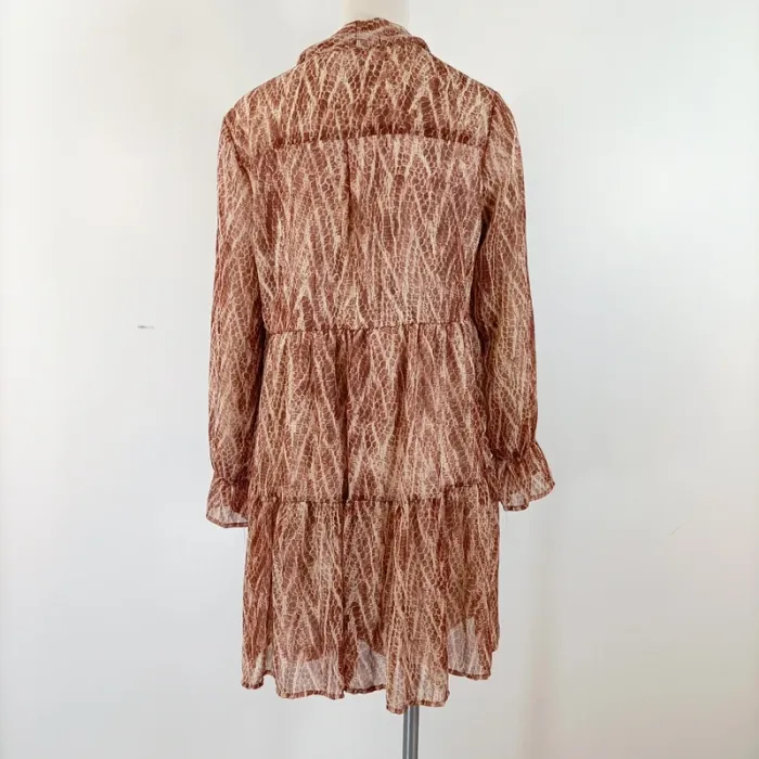Robe fluide imprimé python marron - Taille M/L A438 - photo numéro 6