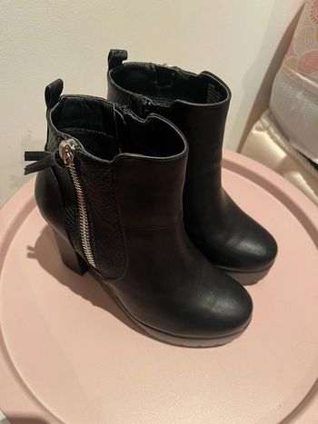 Bottines noires chic JustFab – Taille 41, parfaites pour les fêtes !