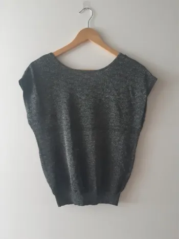 Top brillant Camaïeu anthracite