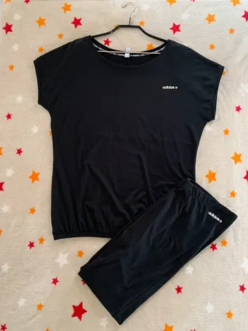 Ensemble Sport Adidas NEO Femme Noir T38 – Tee-shirt + Pantalon