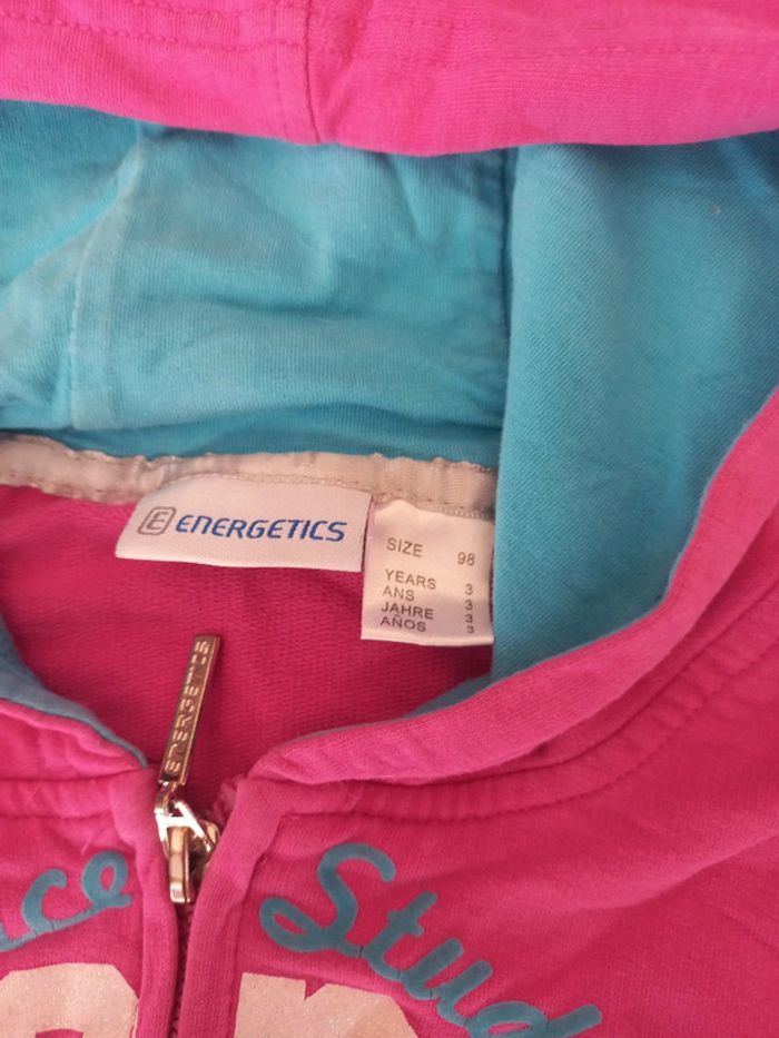 Veste/sweat à capuche rose energitics 3ans 98cm - photo numéro 4