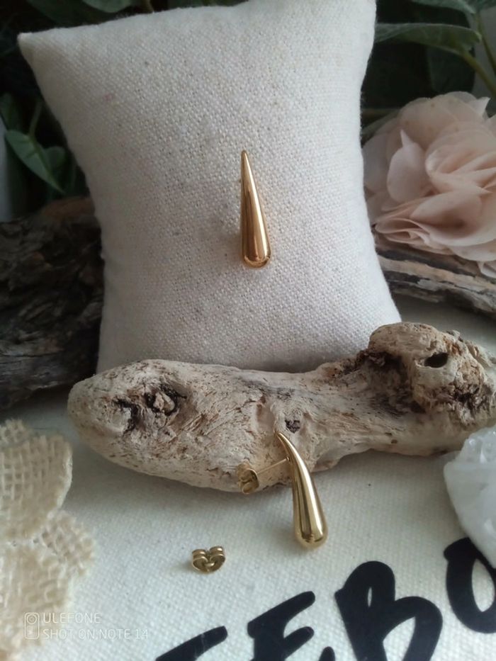 Boucles d'oreilles bohèmes gouttes d'or