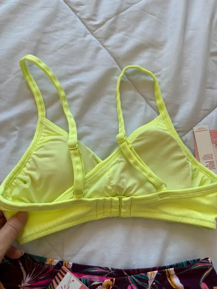 Lot 4 maillots de bain bikini haut et bas multicolore fluo pailleté fleurie Penti taille XS/34 neuf - photo numéro 3