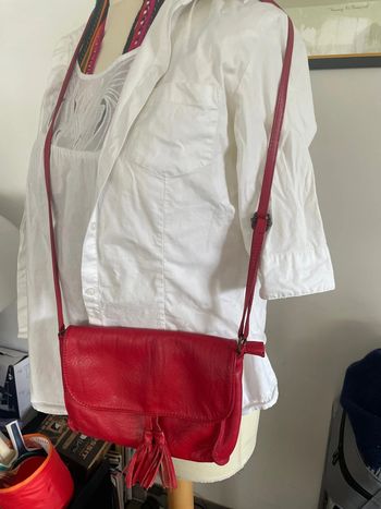 Sac à main en cuir rouge made in italy