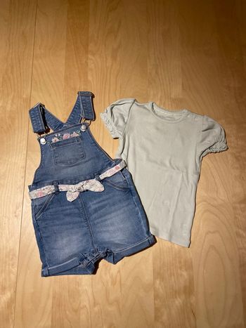 Ensemble salopette short +T shirt