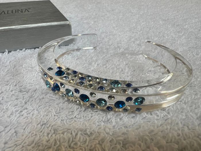 ensemble cristaluna Collier + braceler + boucles oreilles Diva swarovski neuf - photo numéro 4