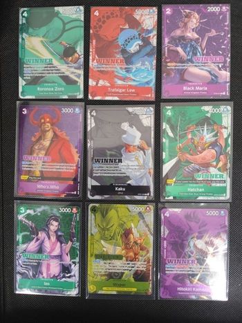Lot cartes One Piece promo Winner