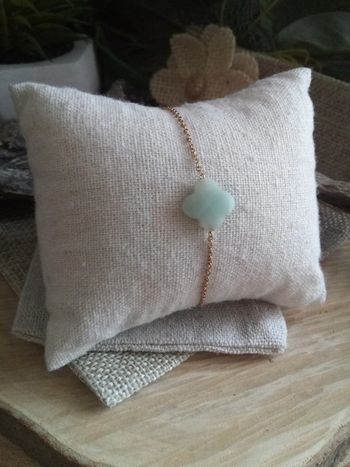 Bracelet trèfle en pierre d'amazonite