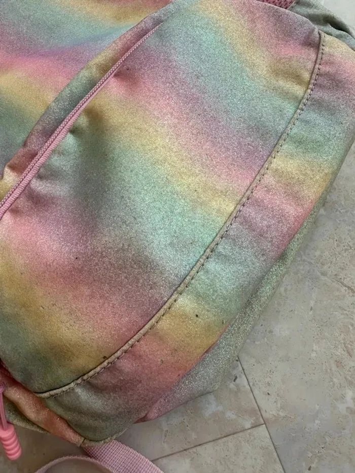 Sac à dos + sac pique nique arc en ciel paillettes - photo numéro 4