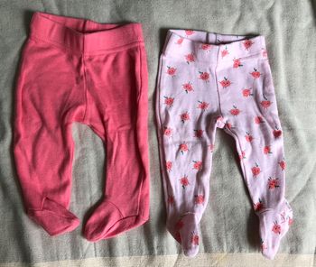 Lot de 2 leggings pantalon avec pieds pour fille 3 mois