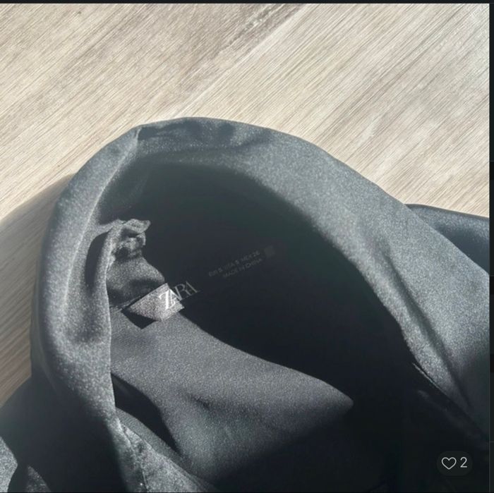 Blouse satin noir Zara S - photo numéro 2