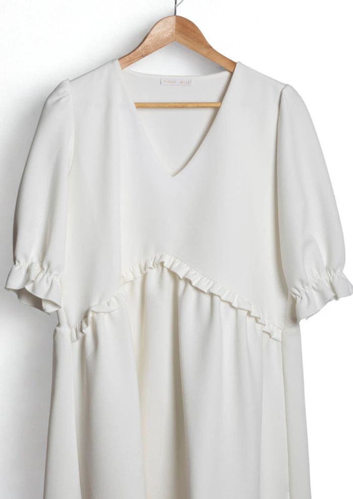 Robe blanche évasée babydoll Janne Mill Taille S - photo numéro 2