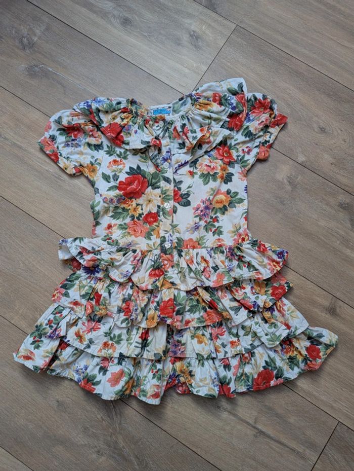 Magnifique robe vintage fleurie à volants 5 ans - photo numéro 4