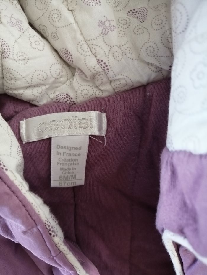 Combinaison fille obaïbi 6 mois violette - photo numéro 2