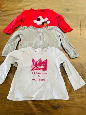 Lot de 3 maillots manches longues 12 mois