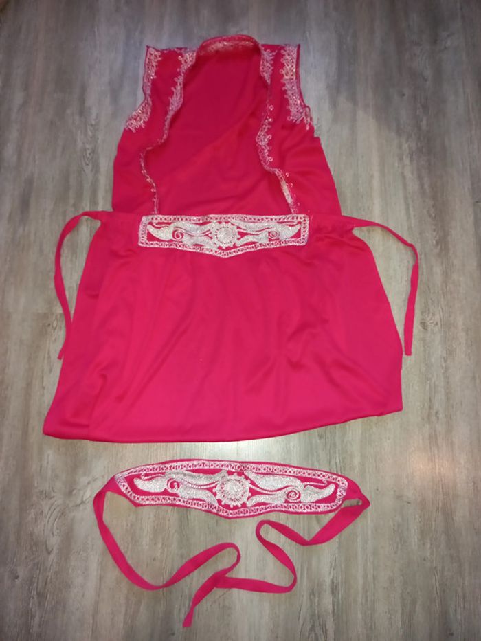 déguisement fille rose argenté danseuse du ventre taille 4-6 ans - photo numéro 3