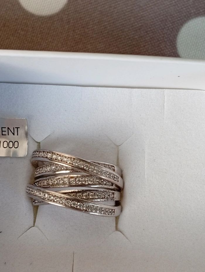 Bague argent 925 multi-anneaux sertis oxydes – EDORA - photo numéro 2