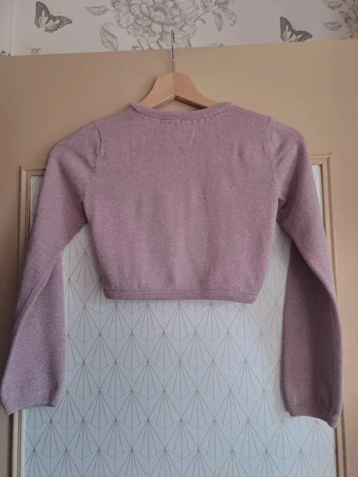 Superbe gilet fille comme neuf rose à paillettes tbe NKY 10 ans - photo numéro 5