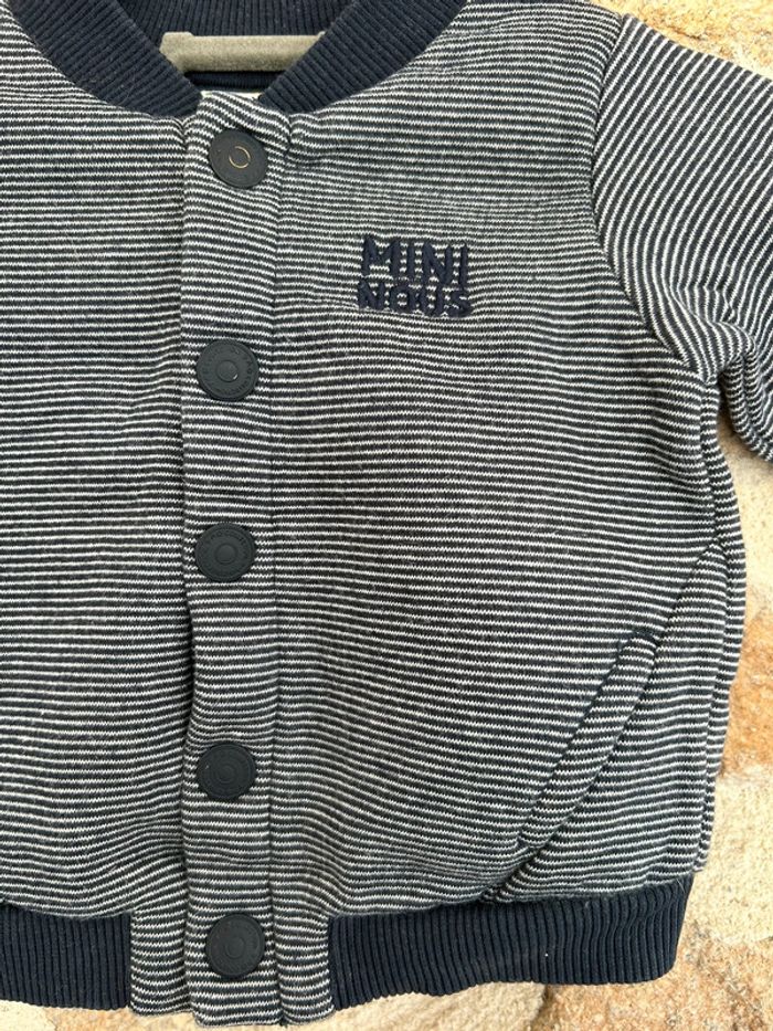 Gilet rayé bleu et blanc - 1 mois - Tape à l’œil - photo numéro 2