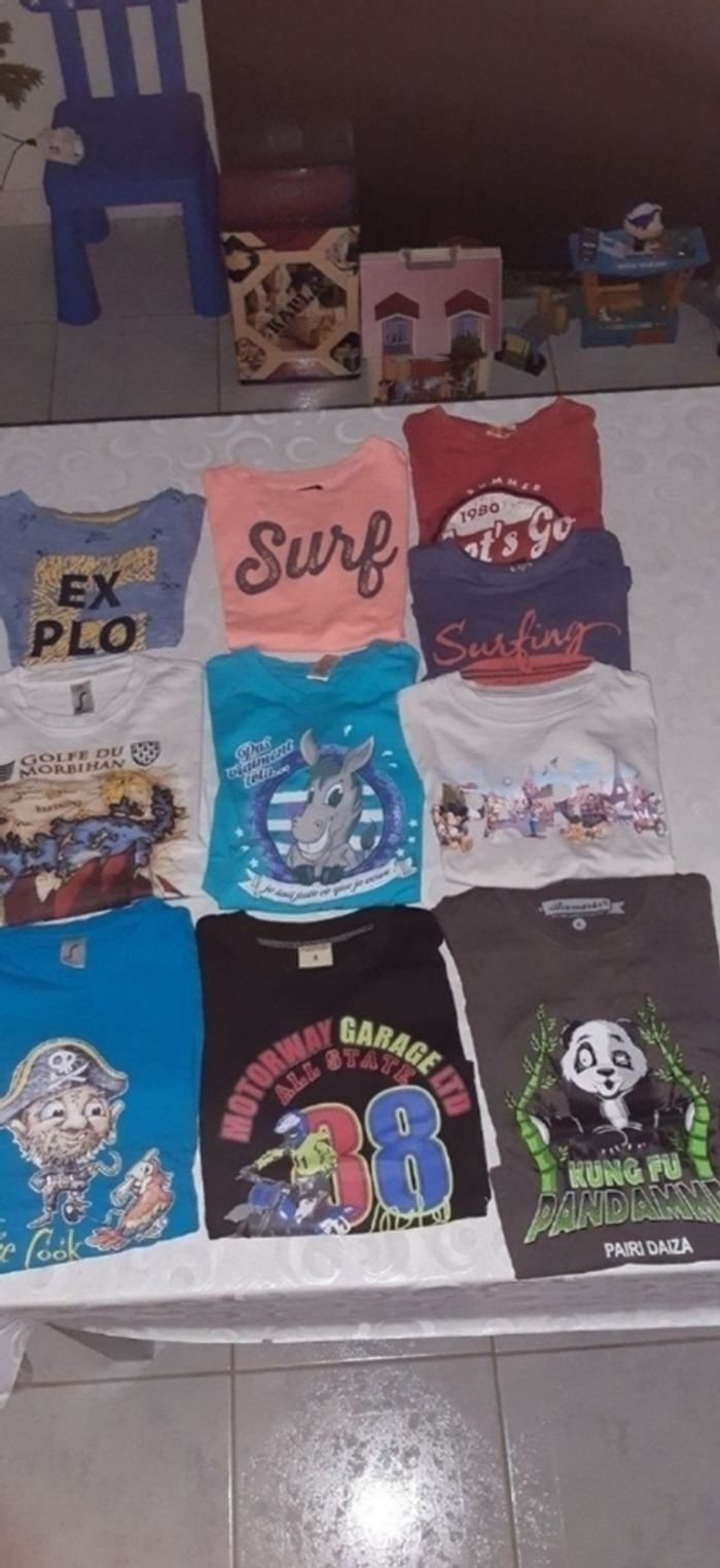 Lot de 10 tee shirts manches courtes 4 ans