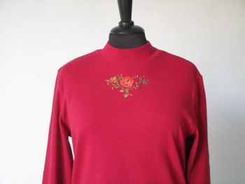 T-shirt vintage rouge col montant 38 TBE