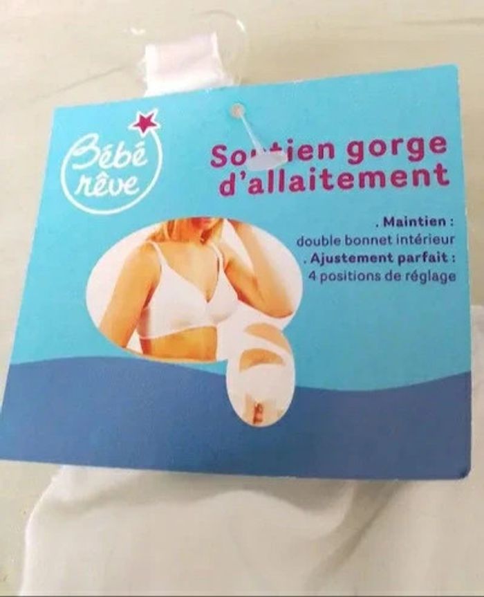 Soutien-gorge d'allaitement blanc neuf 95D Bébé Rêve Neuf avec étiquettes - photo numéro 3