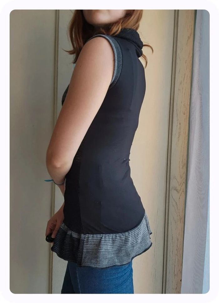 Top tunique rayée gris et noir y2k - photo numéro 3