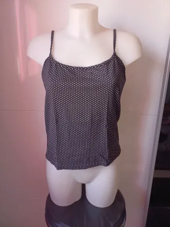 Top bretelles motifs pois taille XL