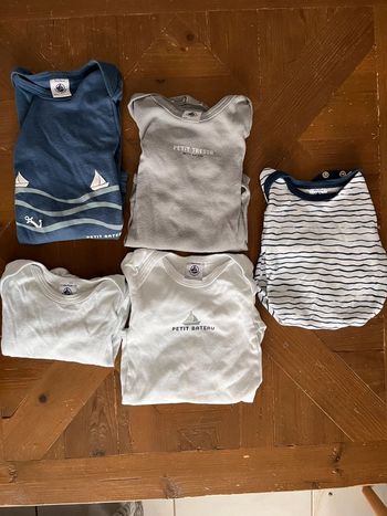 Lot bodies manches longues petit bateau