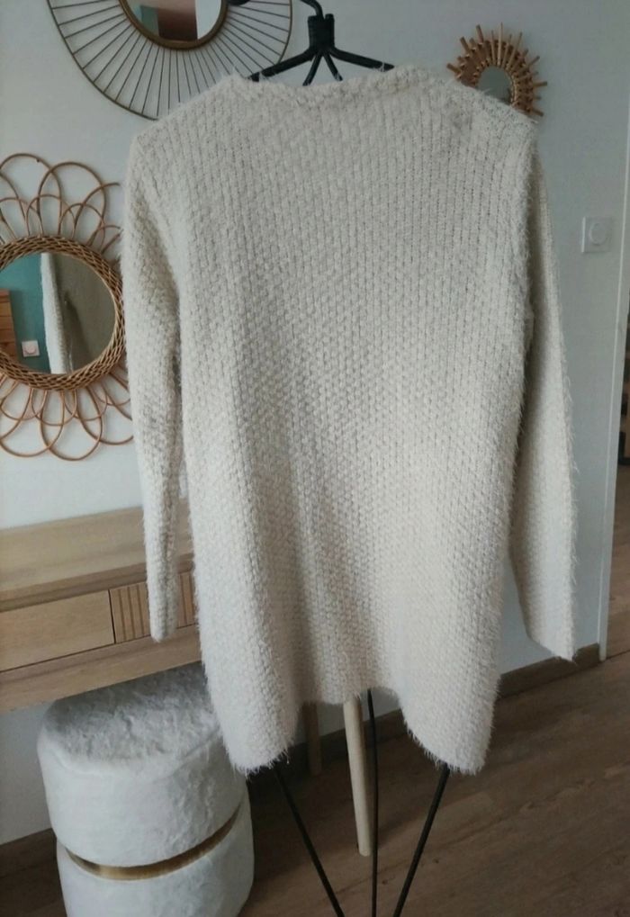 Cardigan long crème femme taille LM. - photo numéro 4