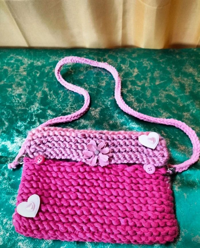 Sac artisanal rose tricolore - photo numéro 3