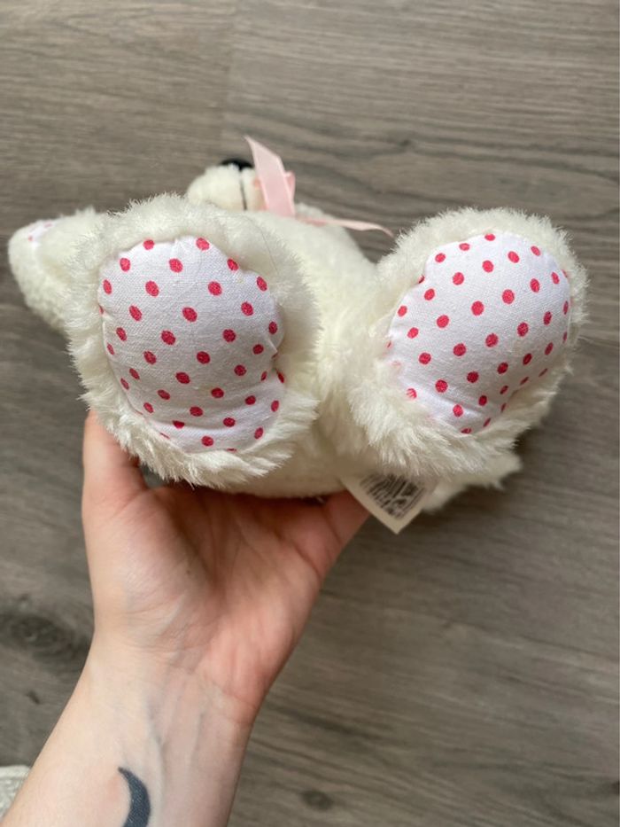 Ours en peluche beige clair blanc crème et son bébé - photo numéro 3