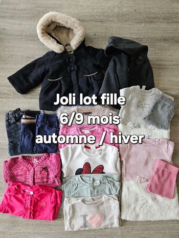 Lot vêtements fille 6/9 mois hiver