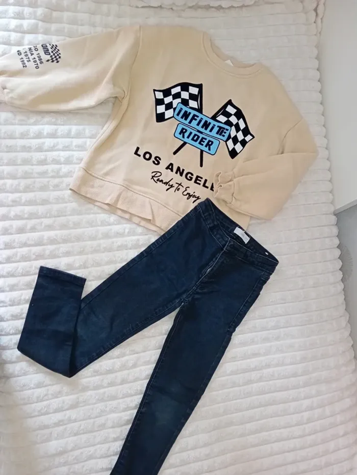 Ensemble fille sweat +slim 8/9ans 🤎🖤