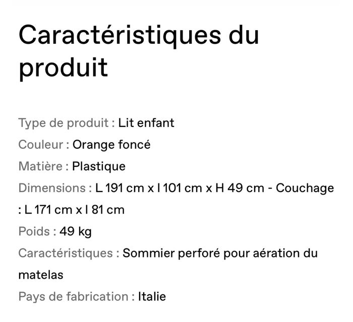 Lit simple enfant bunky magis orange - photo numéro 5